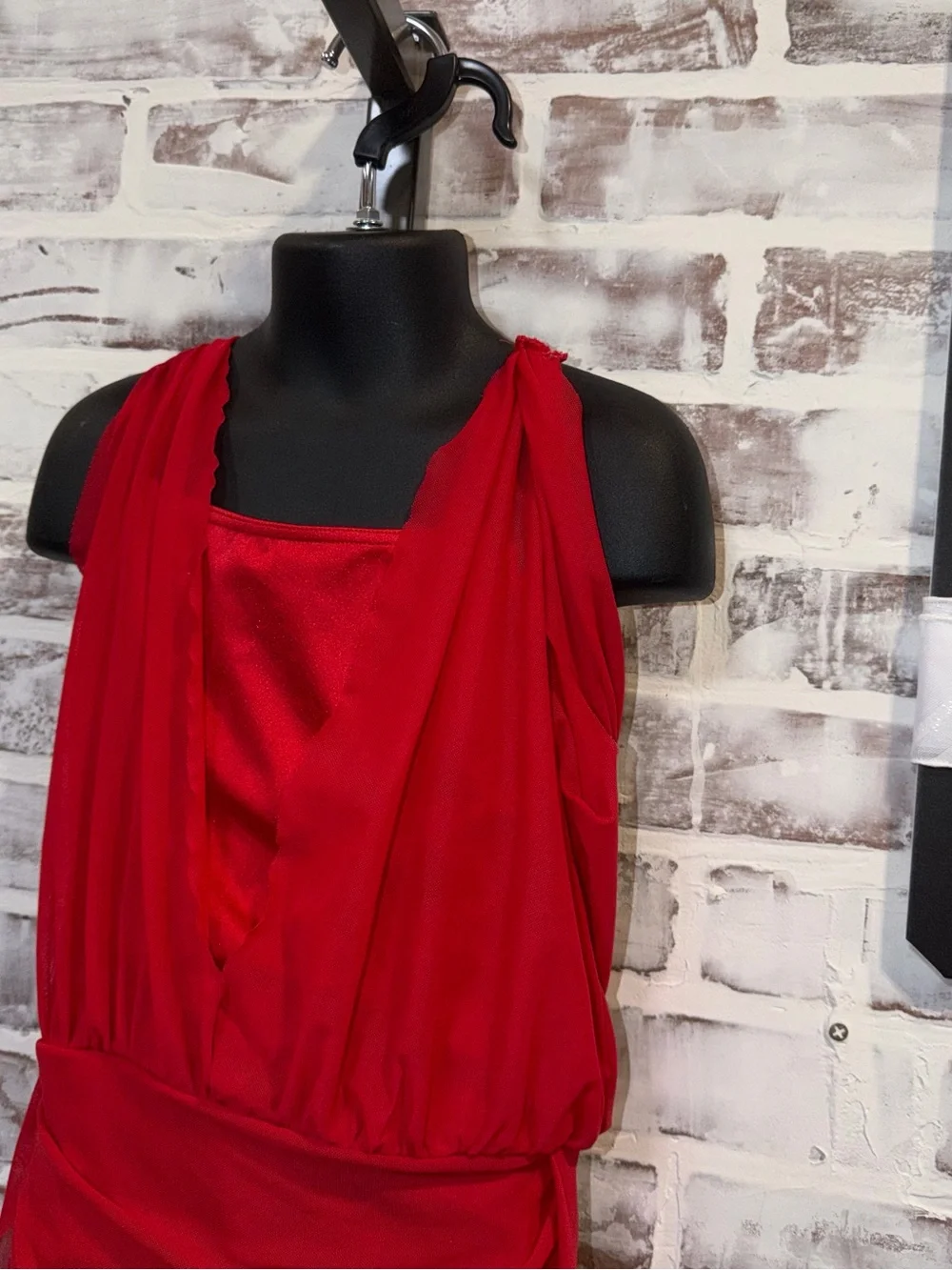 balera Red Sleeveless Ruched Mini Dress MC medium child